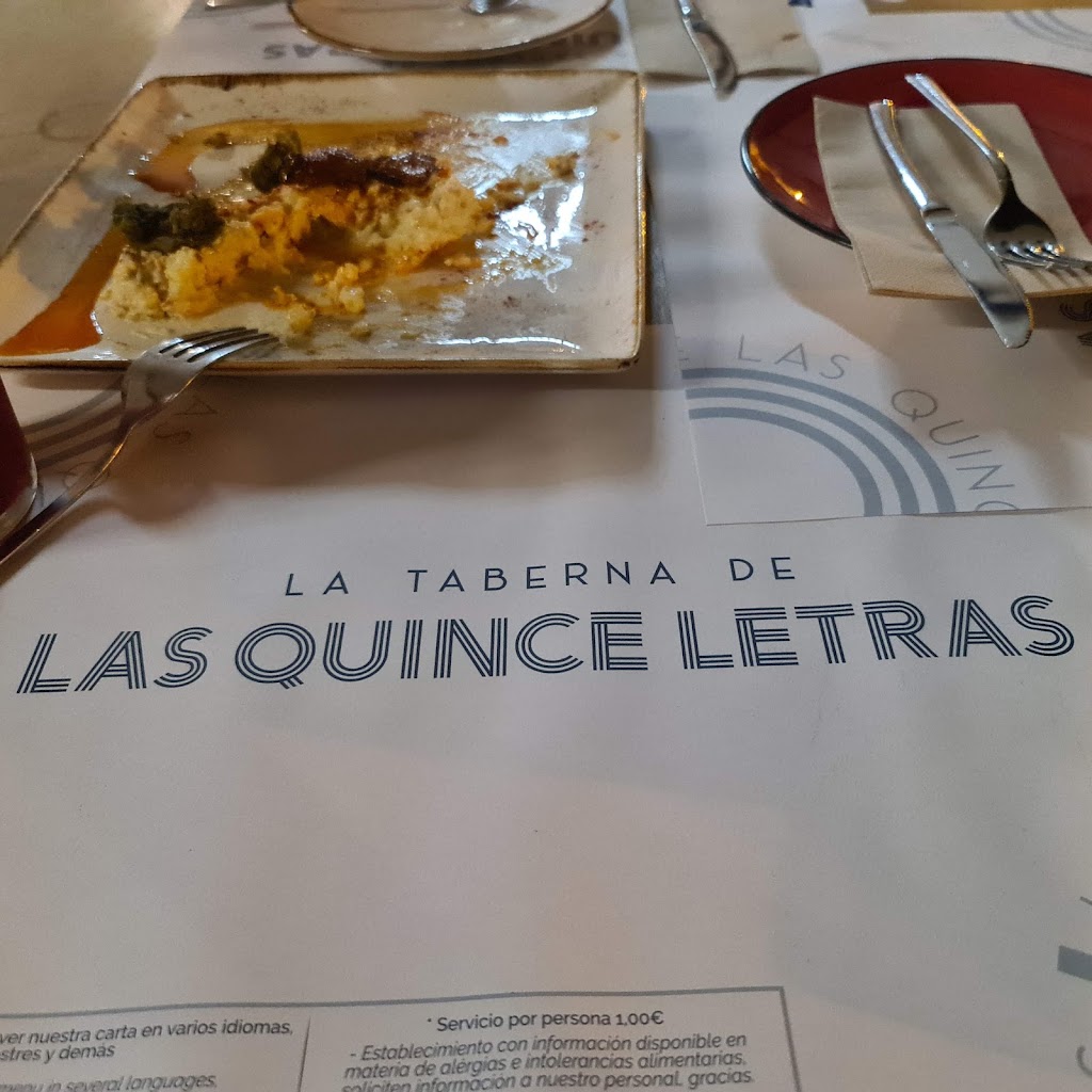 La Taberna de Las Quince Letras — Carta