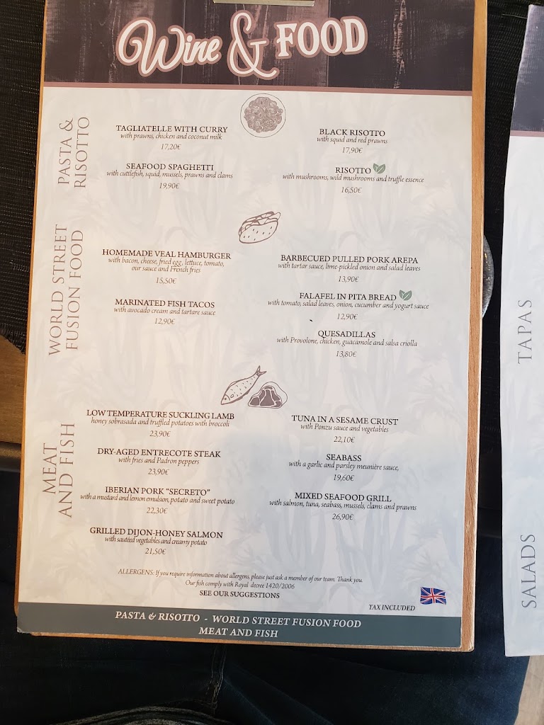 Wine & Food Restaurant — Carta
