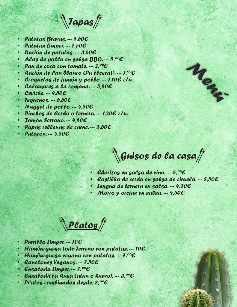 Bar Limper — Carta