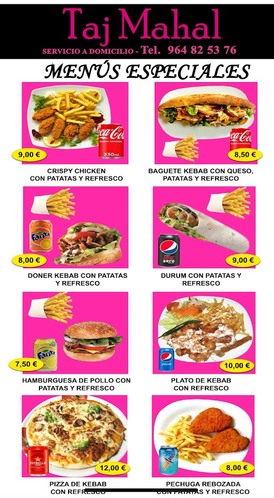 Taj Mahal Vinaros Restaurante Kebab — Carta