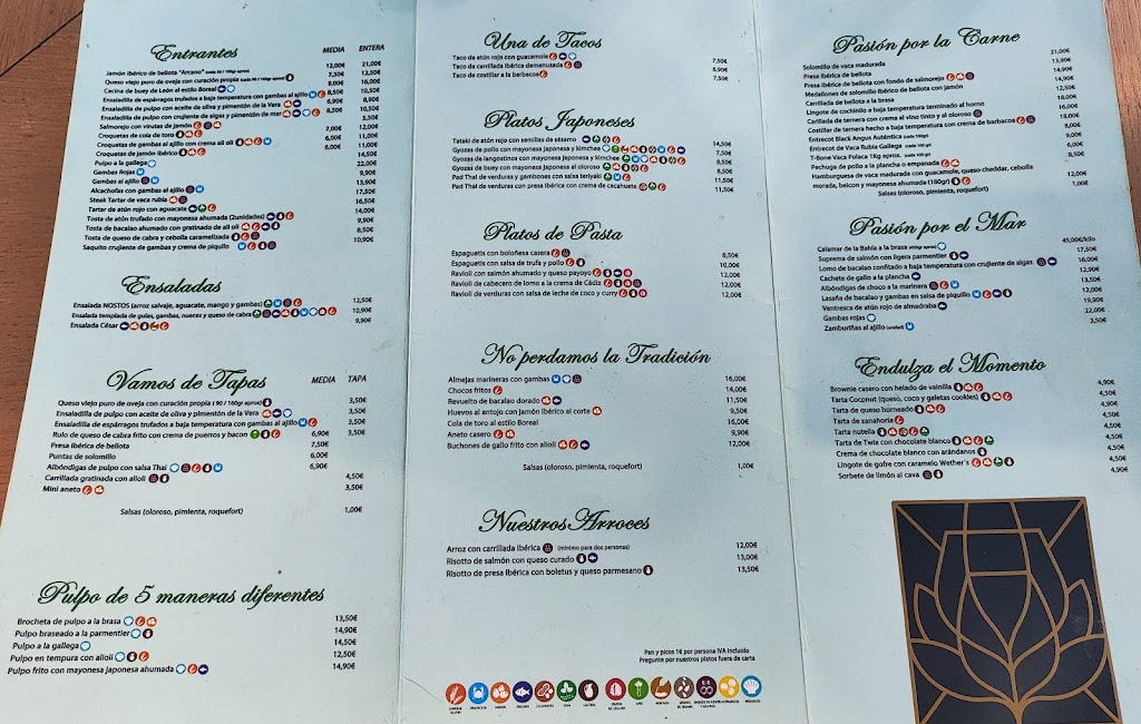 Restaurante Boreal — Carta
