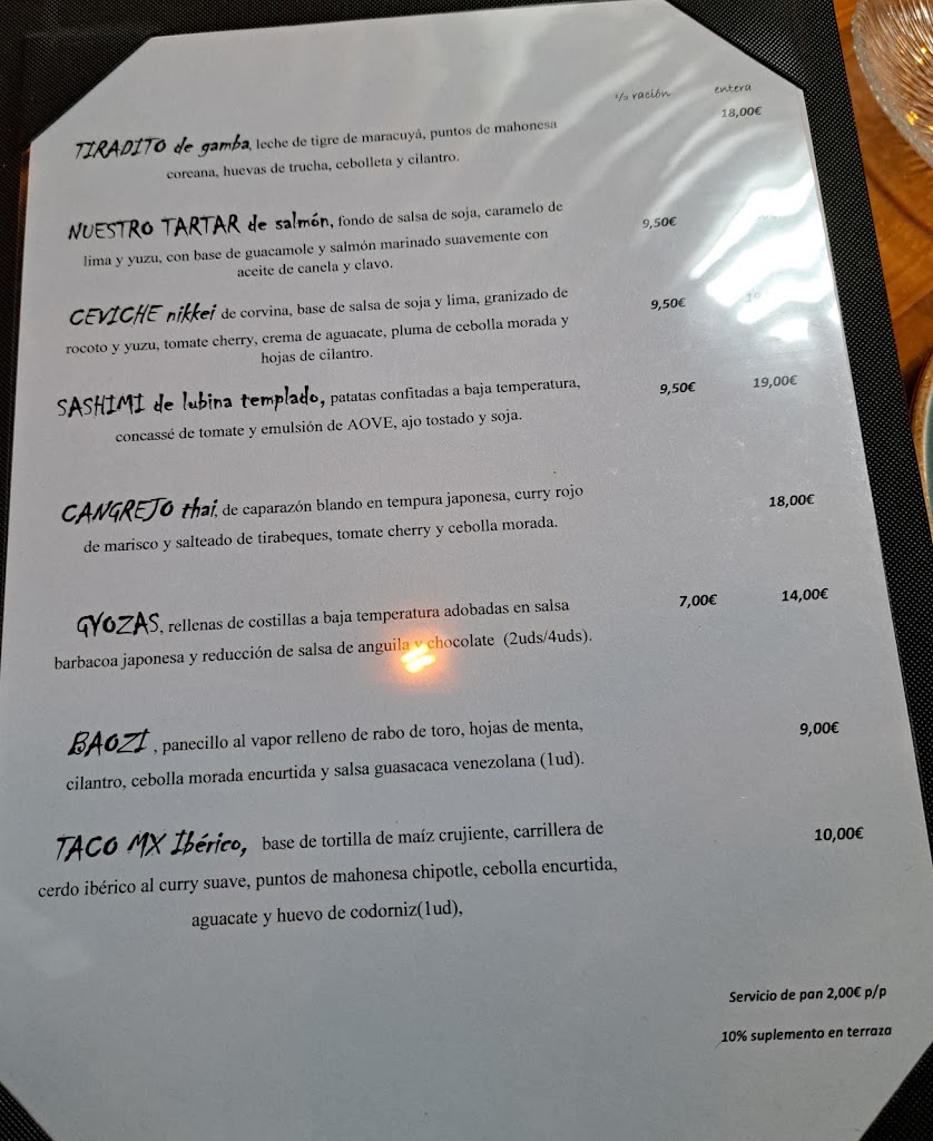 Restaurante La Sarten — Carta
