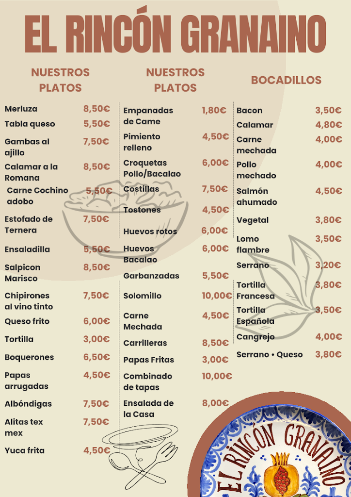 El Rincon Granaino — Carta