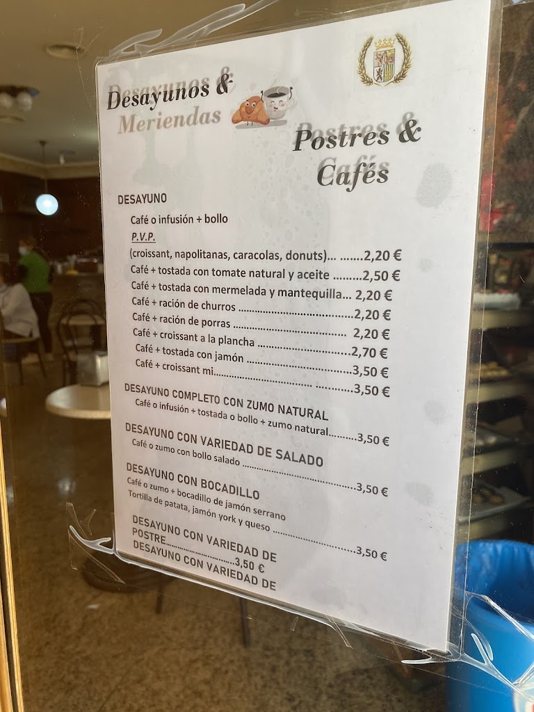 Cafeteria Elena y Montes — Carta