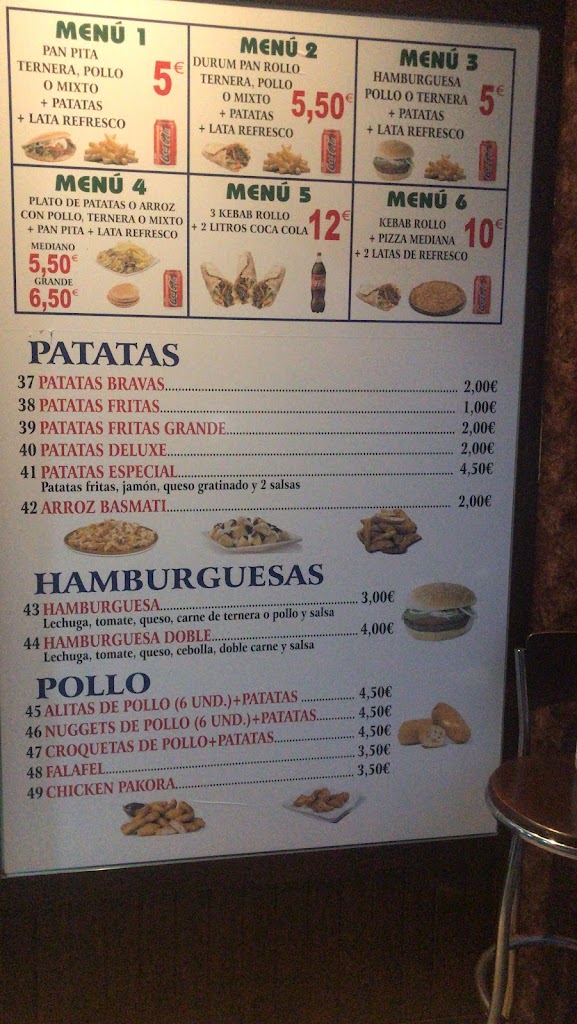 Bar Cerveceria El Rincon Andaluz — Carta