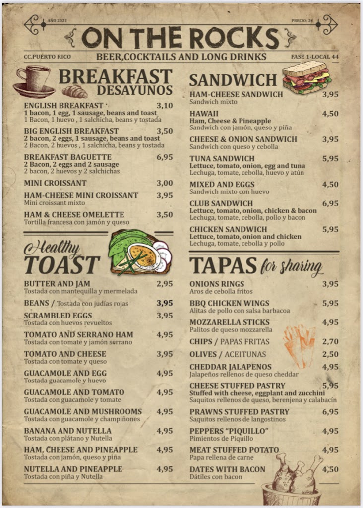 Bar On The Rocks — Carta