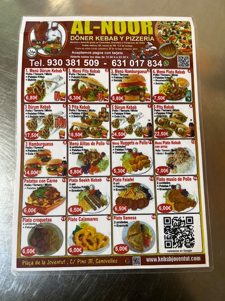 Kebab Joventut — Carta