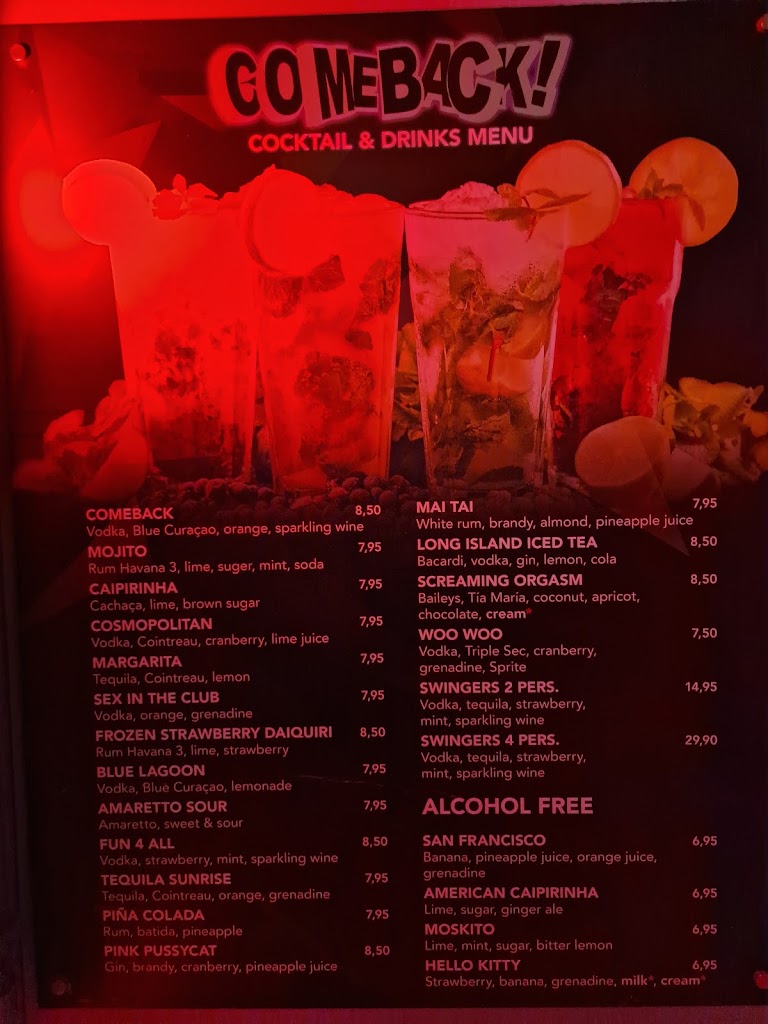 Bar Comeback! — Carta