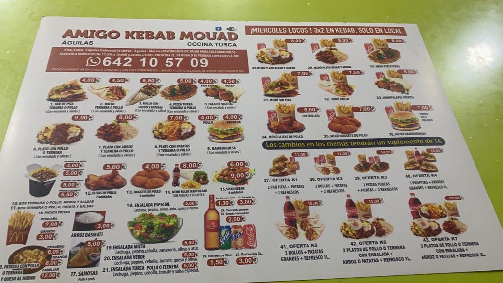 Amigos kabab mouad aguilas — Carta
