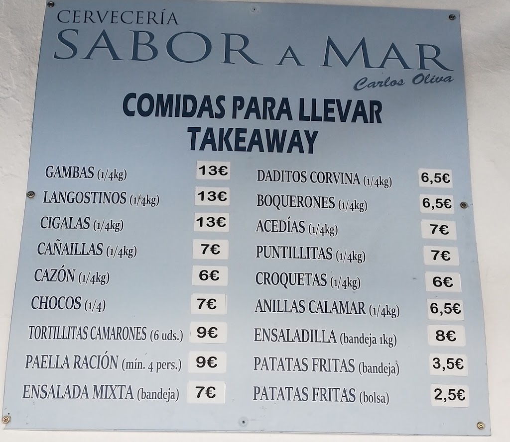 Sabor a mar — Carta