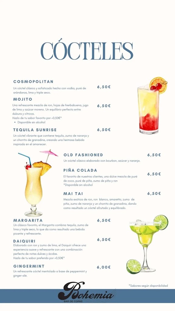 Bohemia Bar — Carta