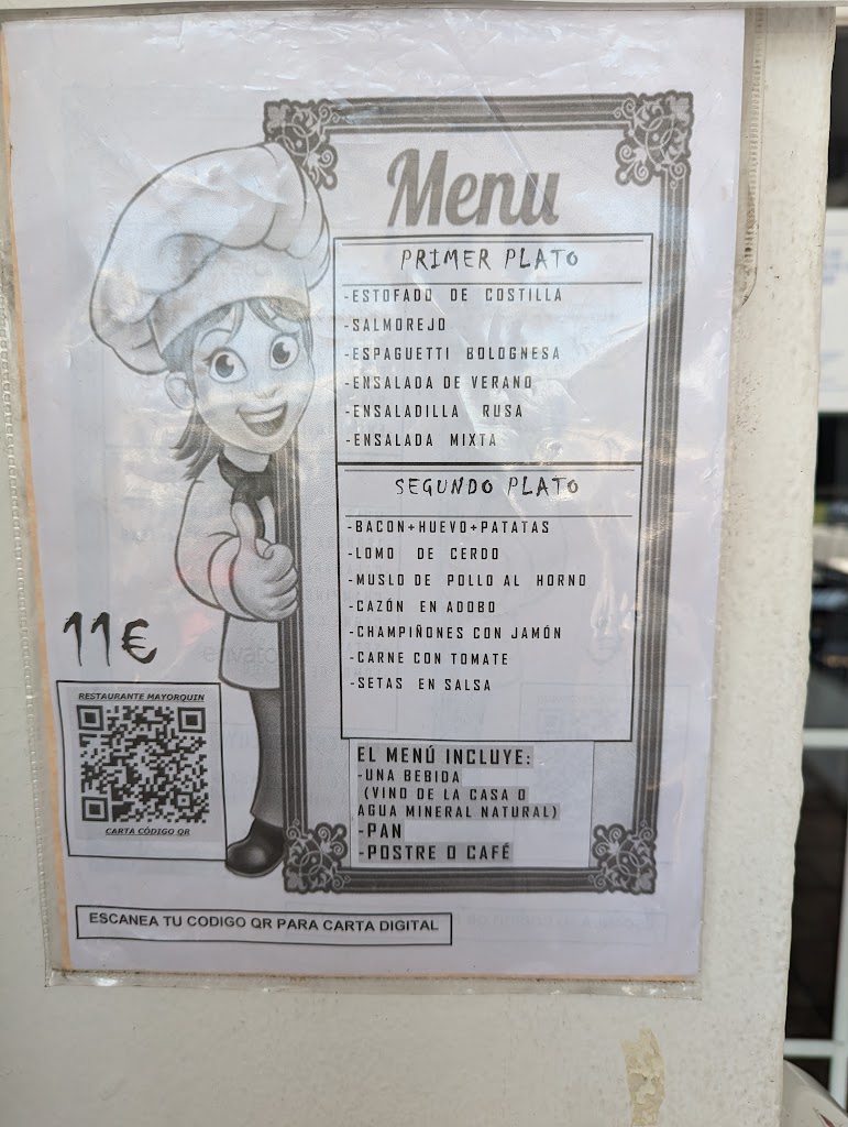 Restaurante Mayorquin — Carta