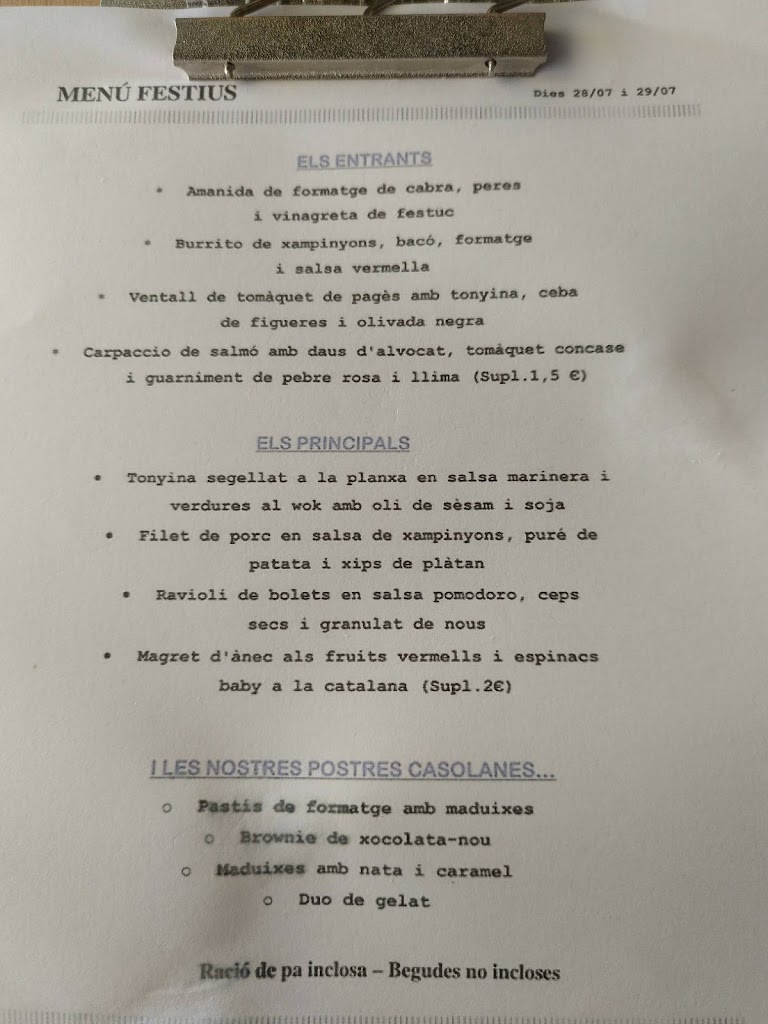 Delta Restaurante — Carta