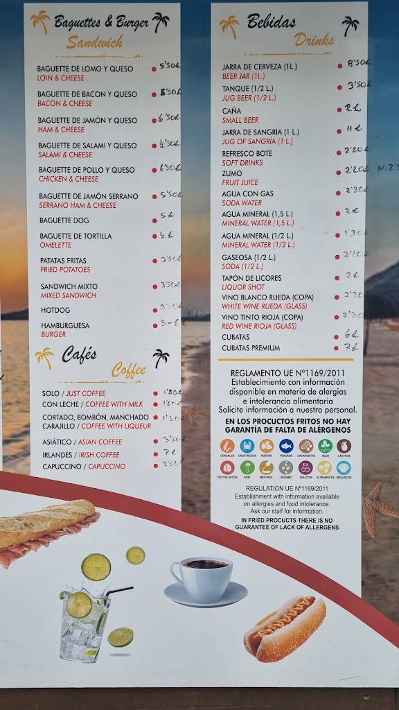 Kiosko Rocio — Carta