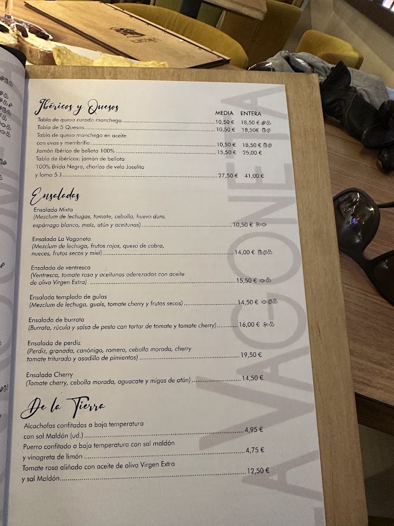 Restaurante La Vagoneta — Carta