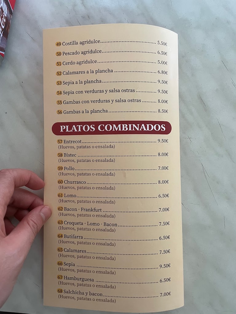 Cafe Bar Sport — Carta