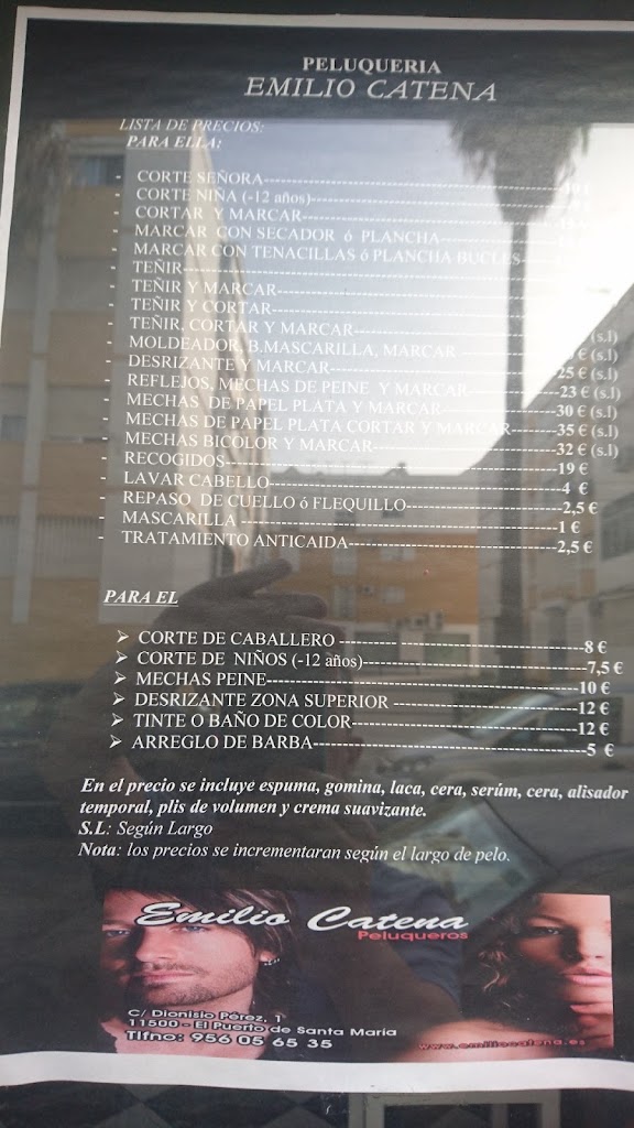 Peluqueria Emilio Catena — Carta