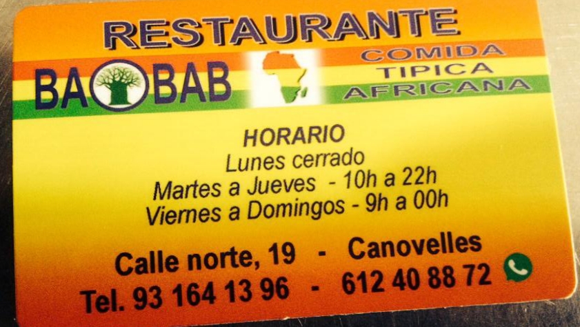 Bar Restaurante BAOBAB — Carta