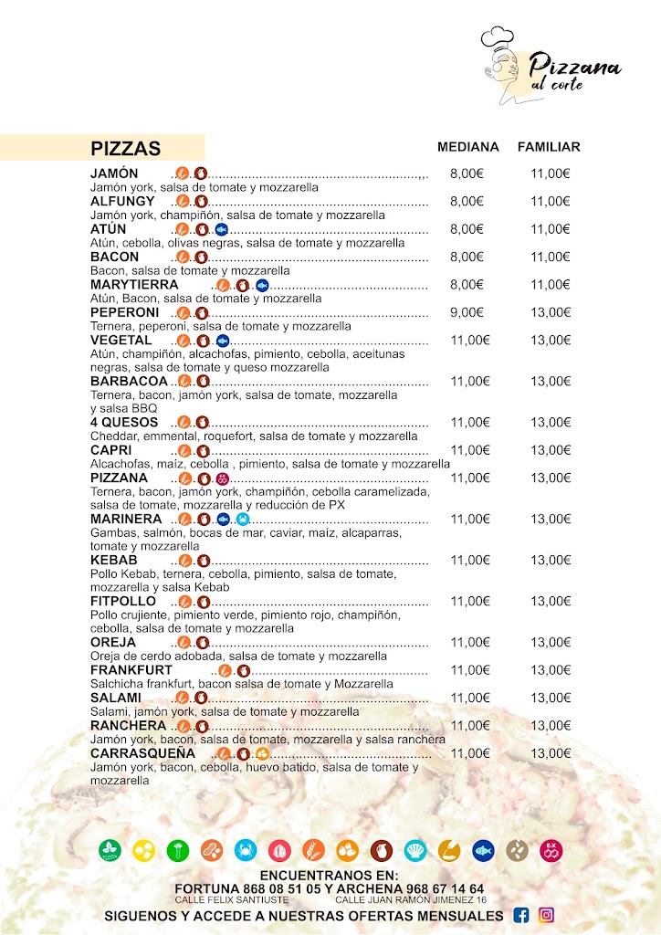 PIZZANA ARCHENA — Carta