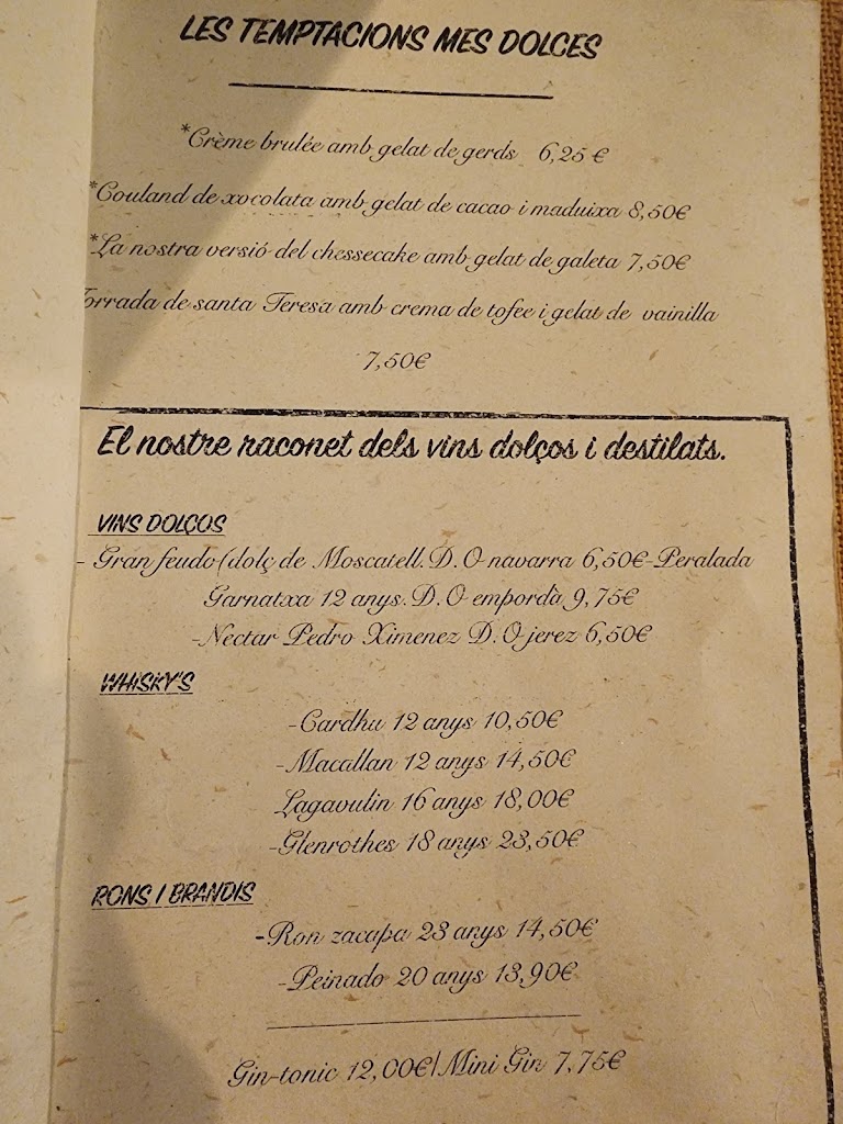 Pocavergonya Bistro — Carta