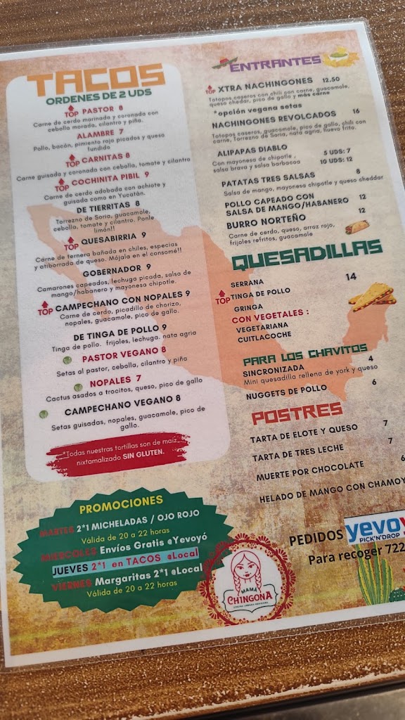 Mama Chingona l Restaurante Villarrobledo — Carta