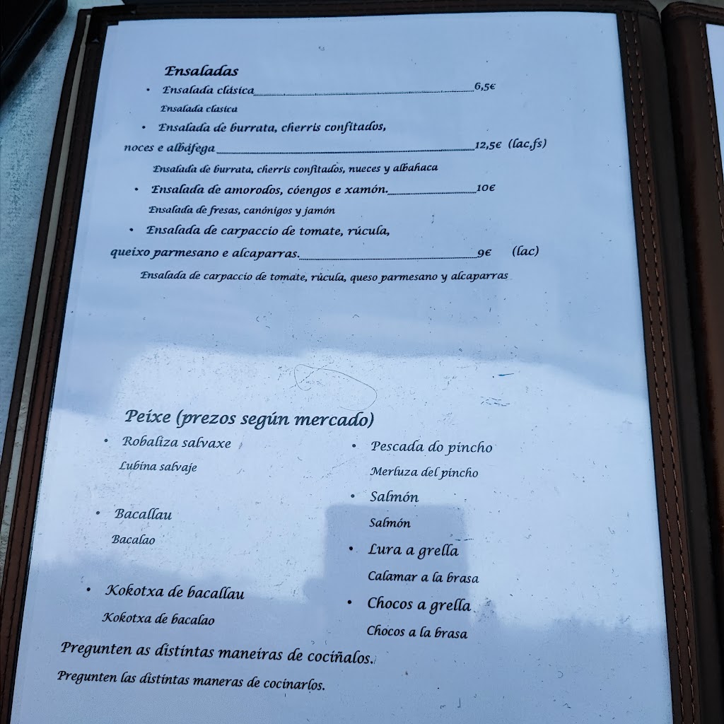 Casa Maruxa — Carta