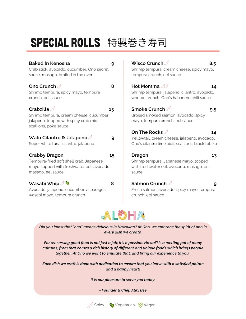  Ono Kenosha Sushi Restaurant & Bar