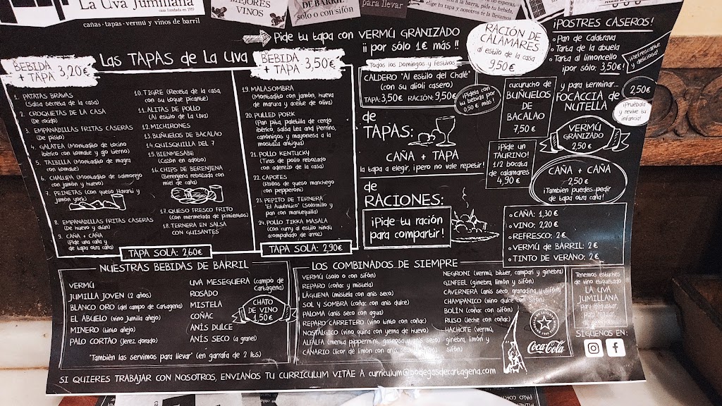 La Uva Jumillana — Carta