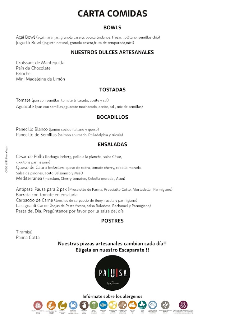 PAUSA by Dante — Carta