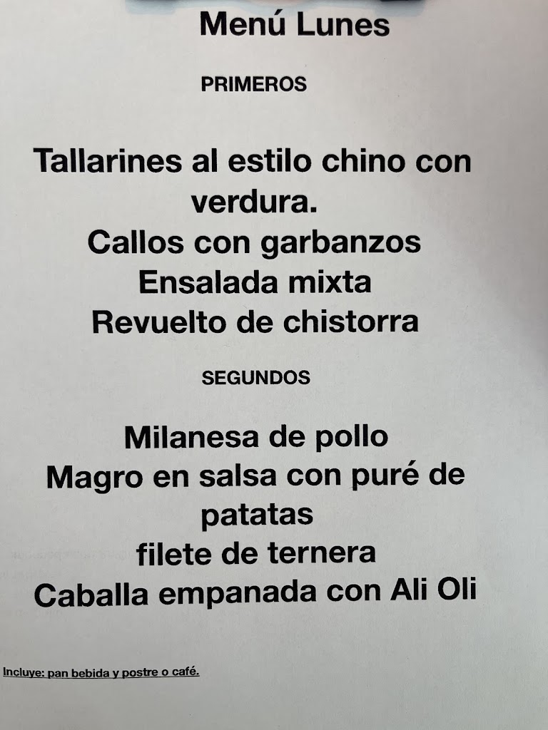 Cafeteria Cerveceria SoL — Carta