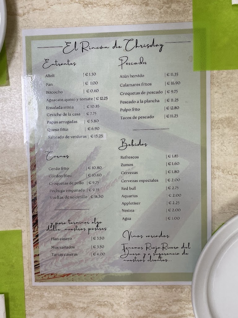 Rincon De Chrisday — Carta