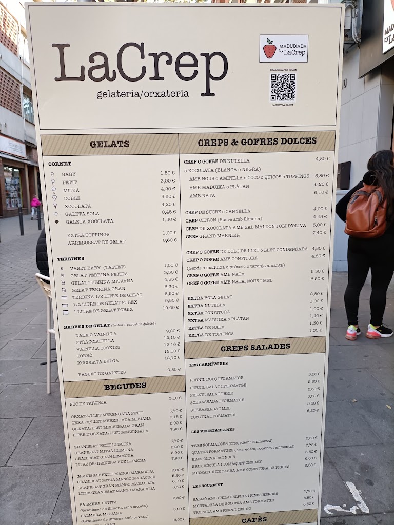 Heladeria LaCrep — Carta