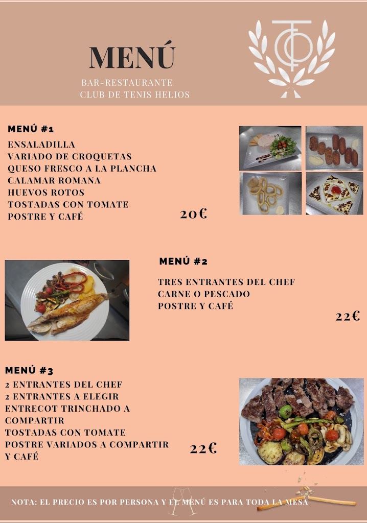 Restaurante Club De Tenis Helios — Carta