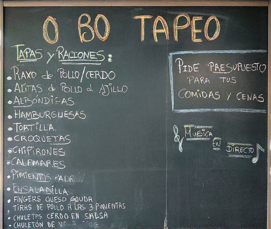 O Bo Tapeo — Carta