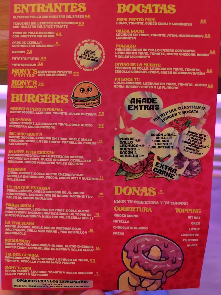 Mony'sBurger — Carta