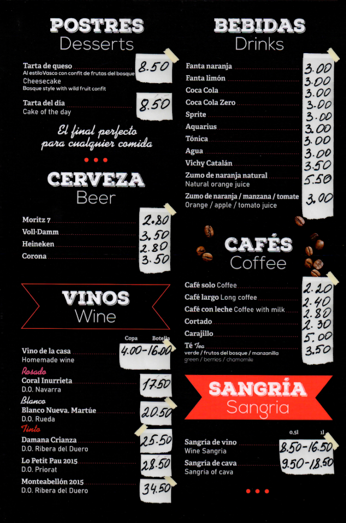 Steak House Jaba — Carta