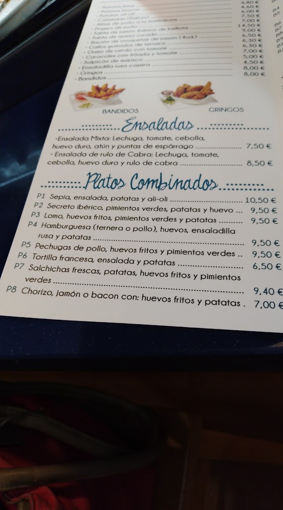 Bar Restaurante B5 Calahorra — Carta