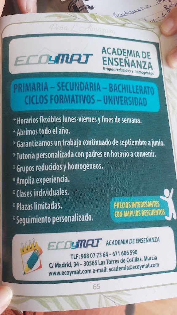 ACADEMIA DE ENSENANZA ECOYMAT — Del propietario