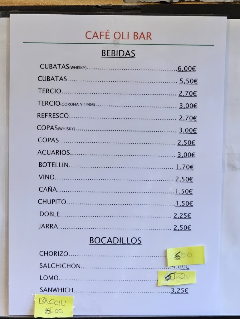 Olibar — Carta