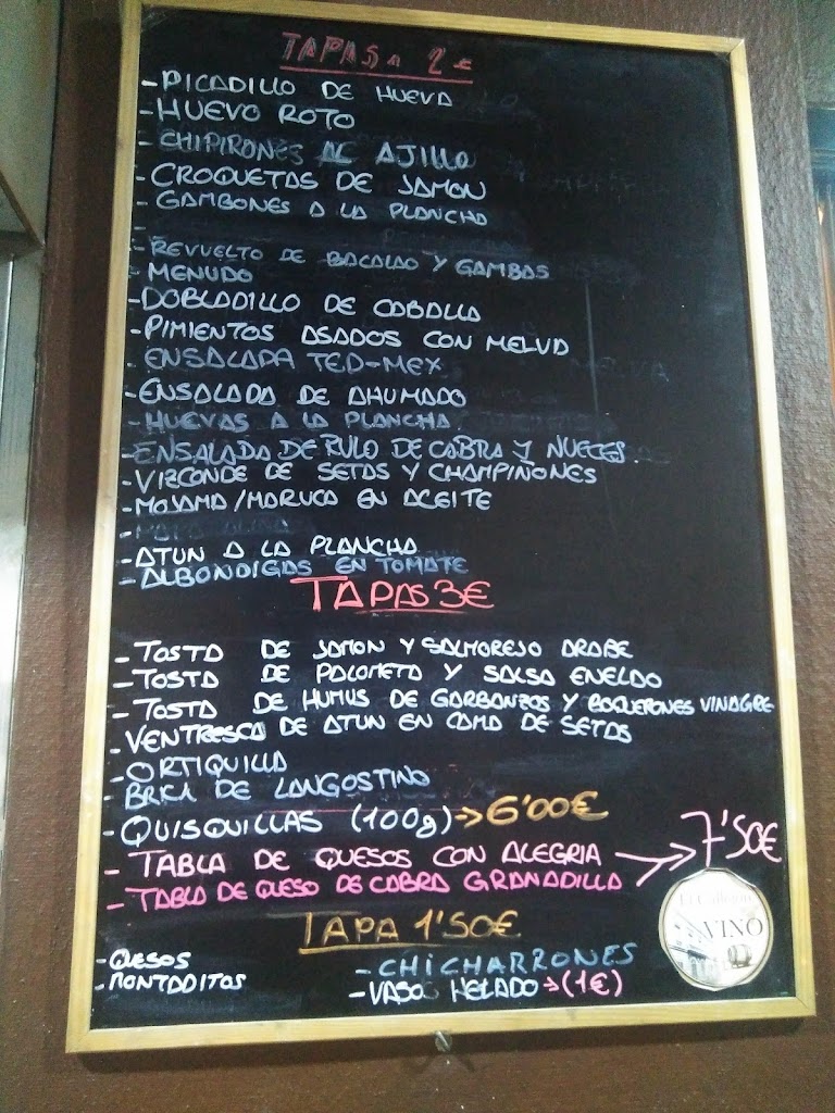 Bar Rincon del vino — Carta