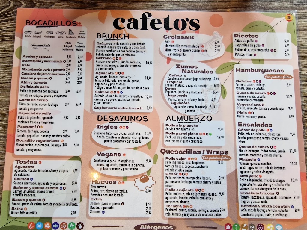 Cafeto's Marbella — Carta