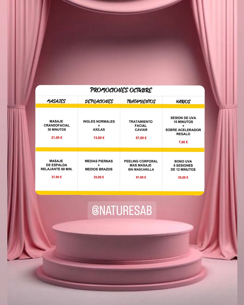 Centre d'Estetica Nature — Carta