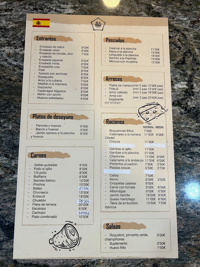 CITADEL Resto & Tapas — Carta
