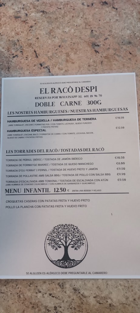 EL RACO DESPI — Carta