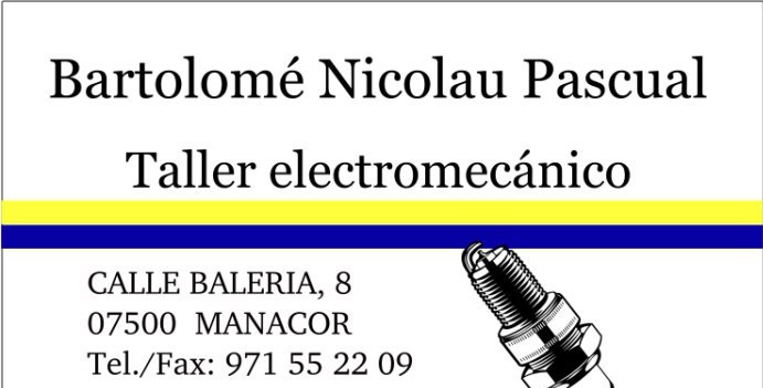Taller Electromecanic Nicolau Sureda — Del propietario