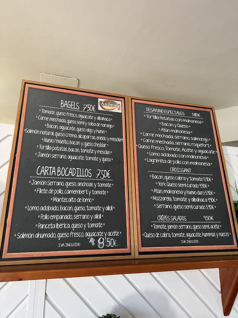 Cafeteria Ambrosia — Carta