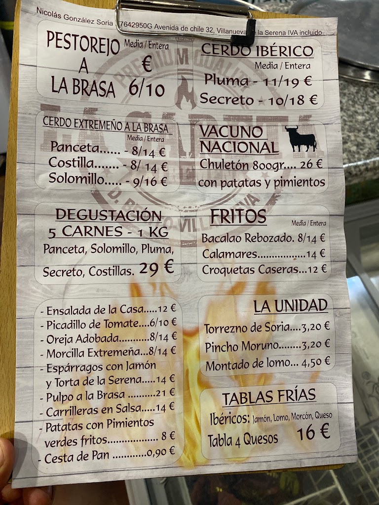 La careta extremena — Carta