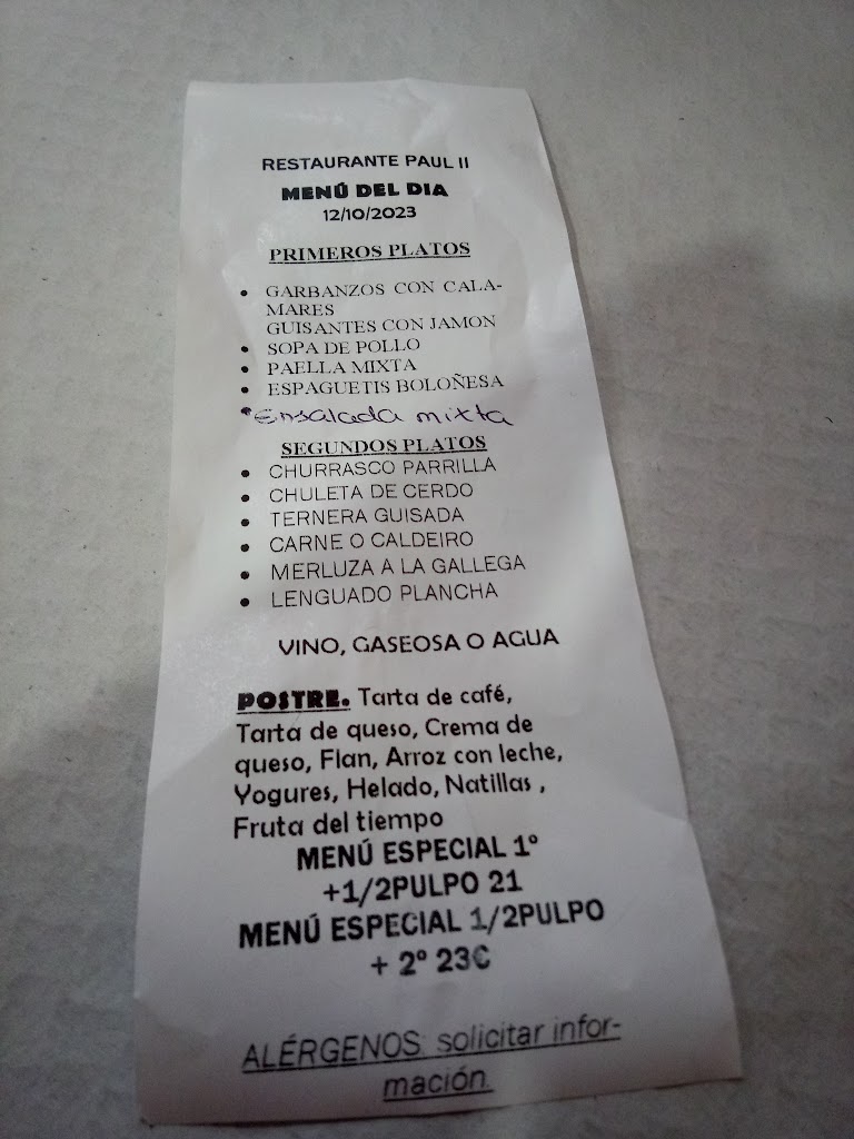 Pulperia PAULII — Carta