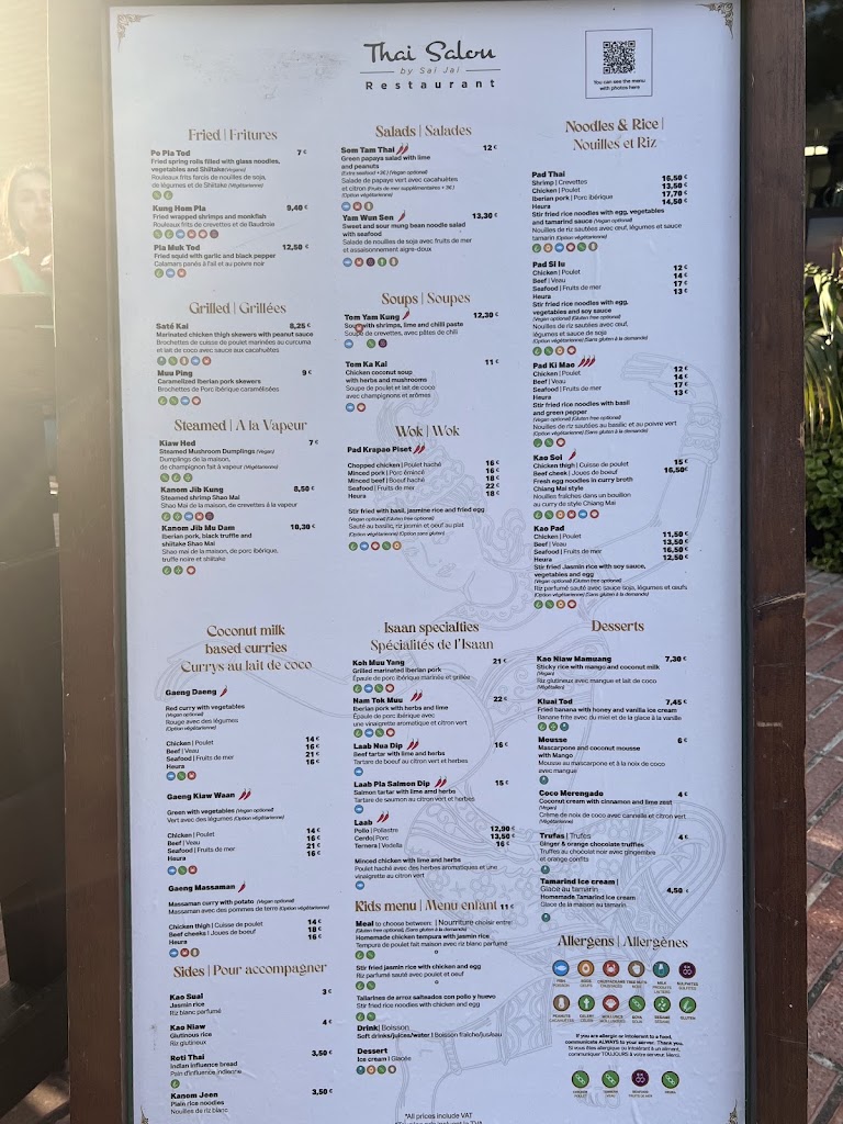 Restaurant Thai Salou — Carta