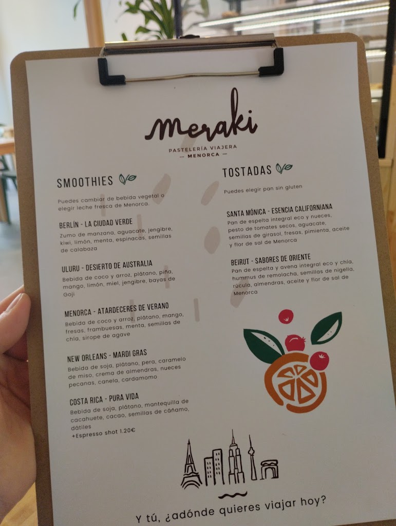 Meraki - Pasteleria Viajera — Carta